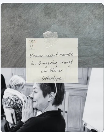 Notitie: Vrouw neemt ruimte in. Omgeving vraagt om kleiner lettertype.