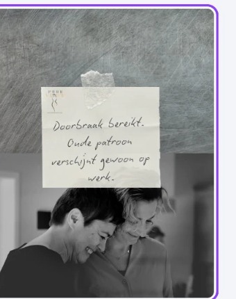 Notitie: Doorbraak bereikt. Oude patroon verschijnt gewoon op werk.